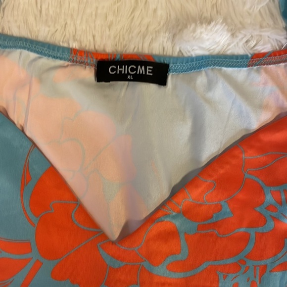 Chic Me Floral Maxi Dress Cold Shoulder Sz Xl - Picture 6 of 7